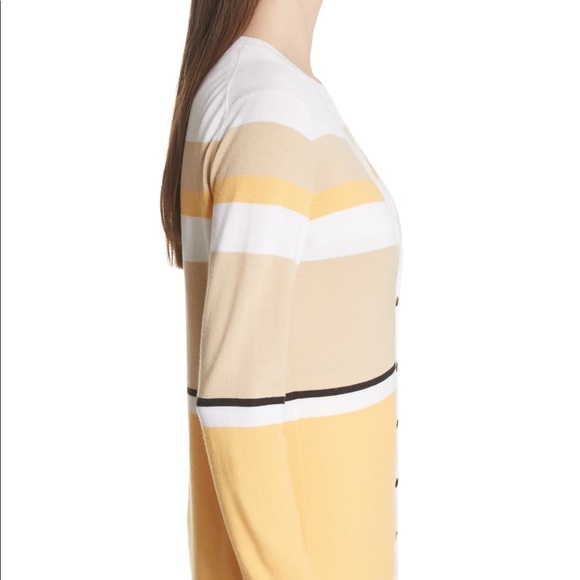 New $695 St John Stripe Jersey Knit Cardigan - Picture 4 of 8